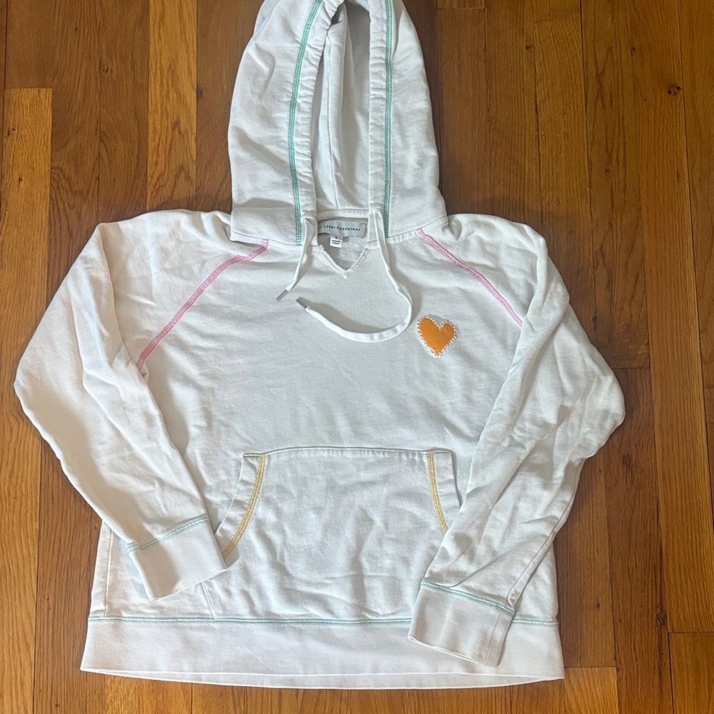 Kerri Rosenthal Hoodie with Heart Patch and colored stitching Size S